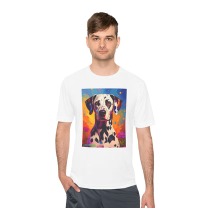 Pup Art Canvas Unisex Moisture Wicking Tee (Dalmation)