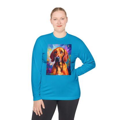 Pup Art Canvas Sport Long Sleeve Tee (Redbone Coonhound)