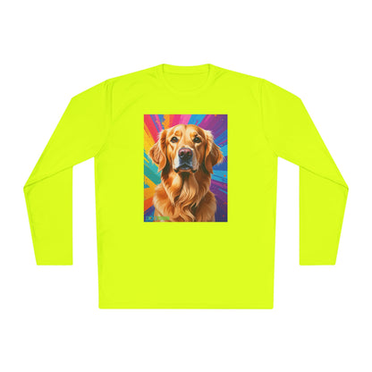 Pup Art Canvas Sport Long Sleeve Tee (Golden Retriever)
