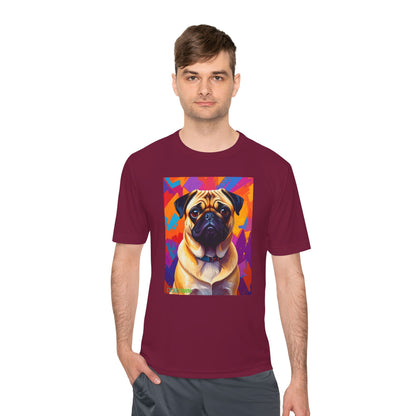 Pup Art Canvas Unisex Moisture Wicking Tee (Pug)