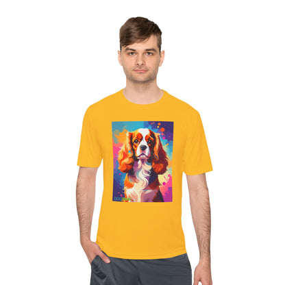 Pup Art Canvas Unisex Moisture Wicking Tee (Cavalier King Charles Spaniel)