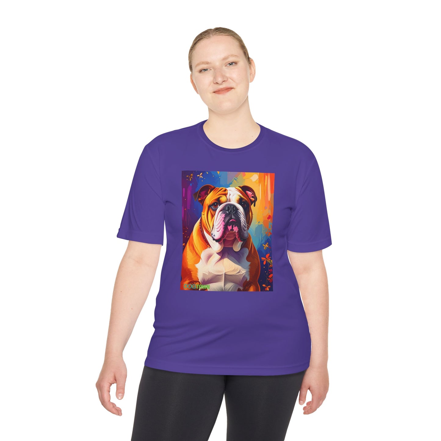 Pup Art Canvas Unisex Moisture Wicking Tee (English Bulldog)