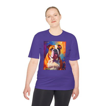 Pup Art Canvas Unisex Moisture Wicking Tee (English Bulldog)