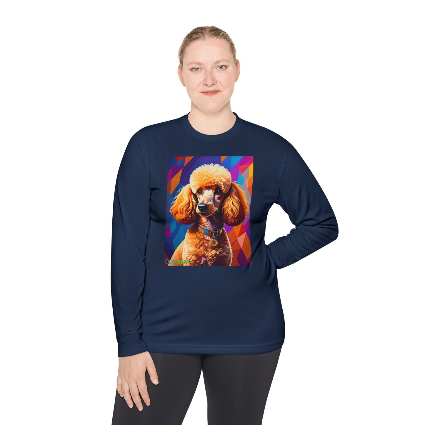 Pup Art Canvas Sport Long Sleeve Tee (Mini Poodle)