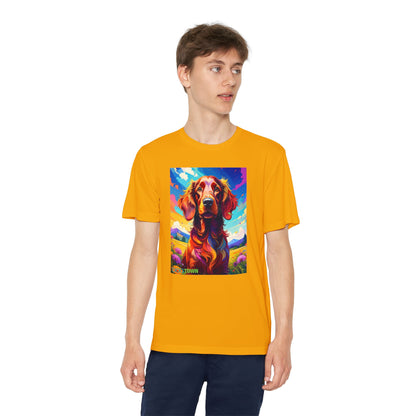 Pup Art Canvas - Kid's Sport Short Sleeve Tee (Irish Setter)