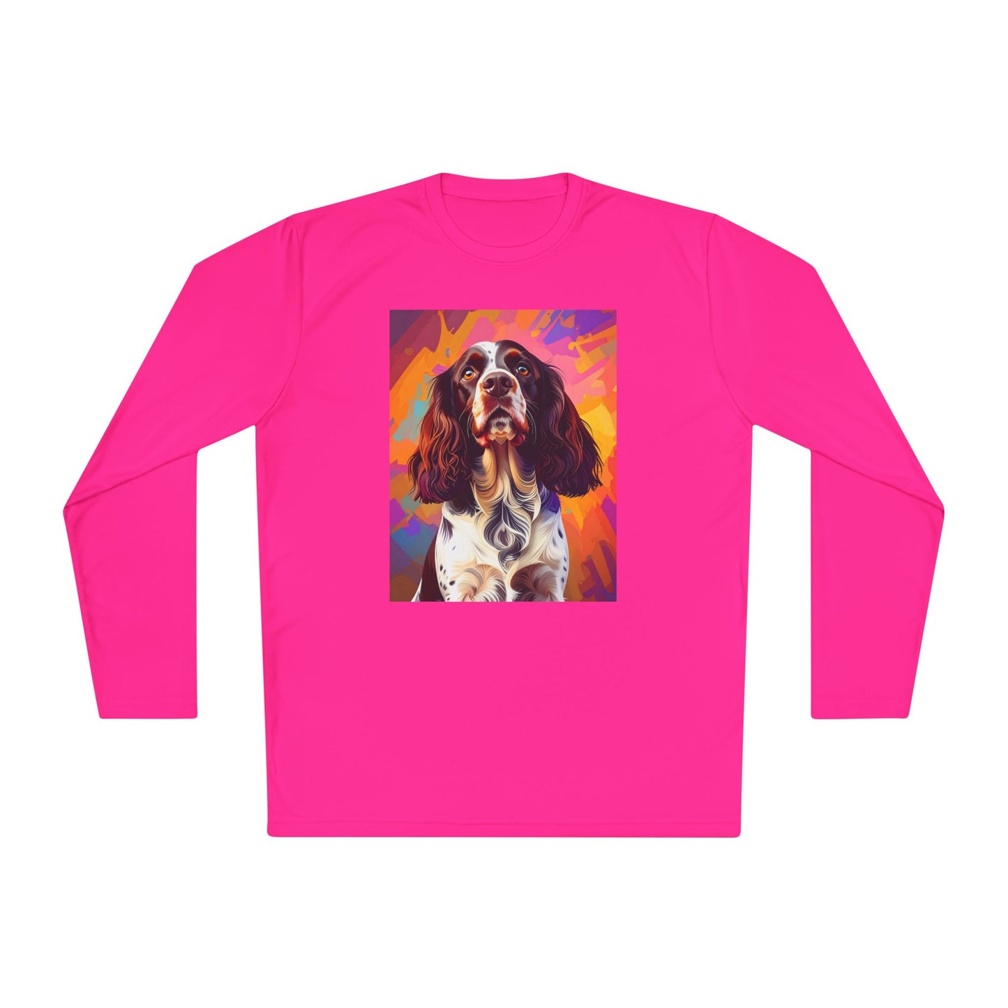 Pup Art Canvas Sport Long Sleeve Tee (English Springer Spaniel - 2)