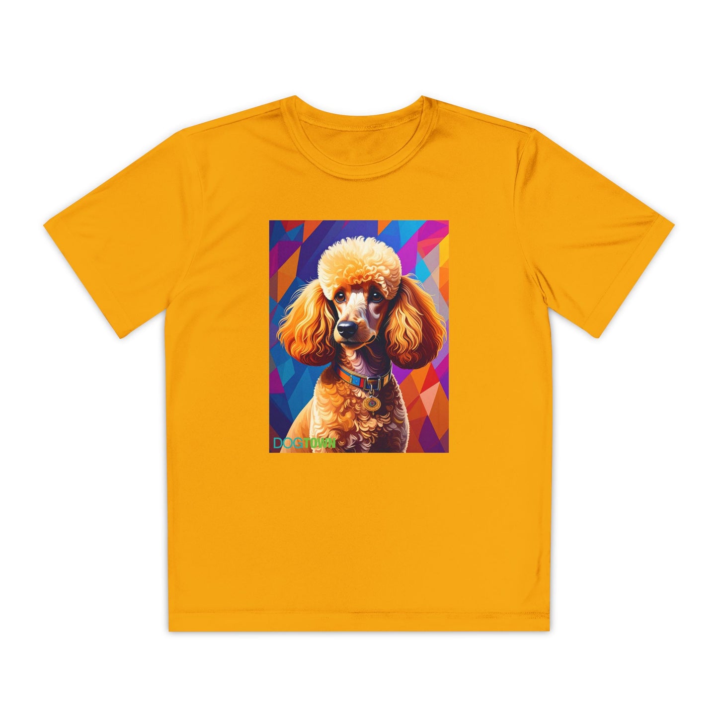 Pup Art Canvas - Kid's Sport Short Sleeve Tee (Toy Poodle)