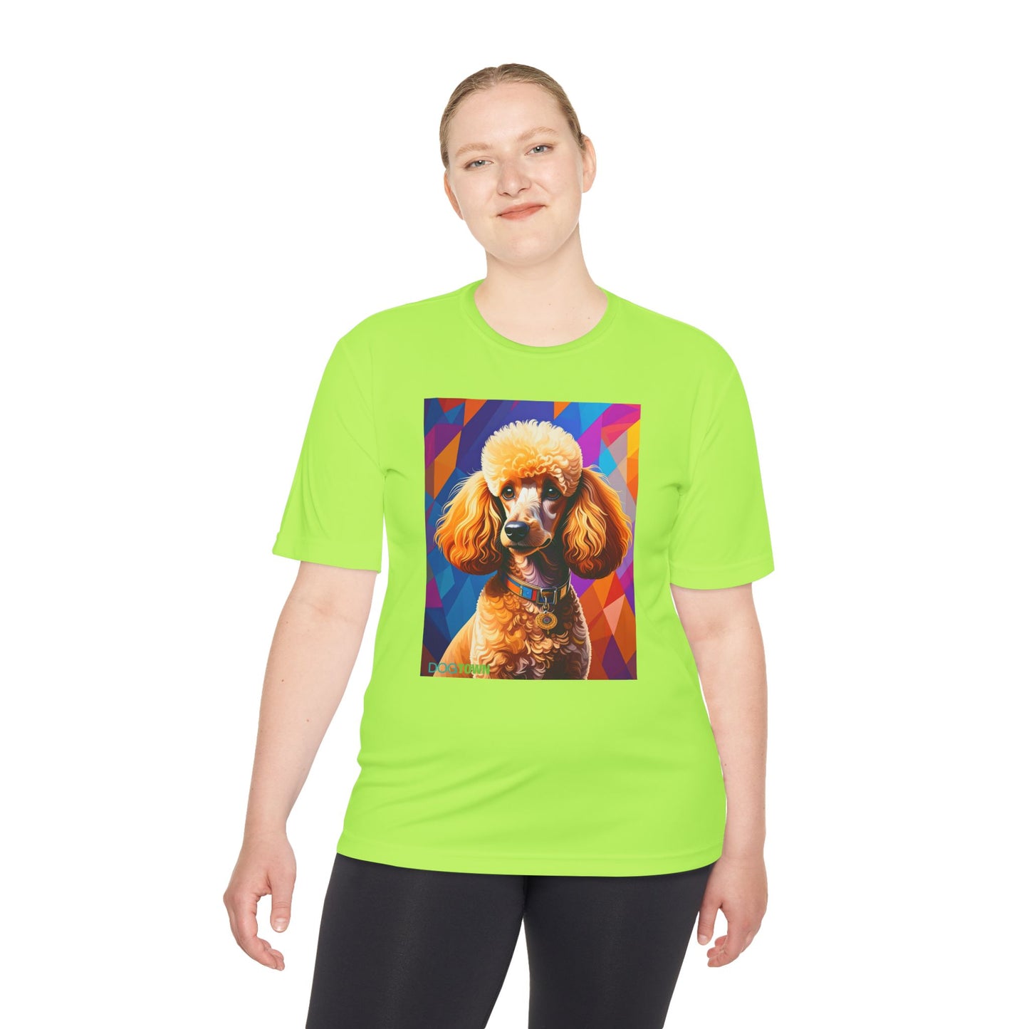 Pup Art Canvas Unisex Moisture Wicking Tee (Mini Poodle)