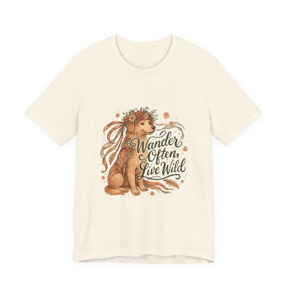 Dogtown Boho Revival Unisex Jersey Short Sleeve Tee (Golden Retriever)