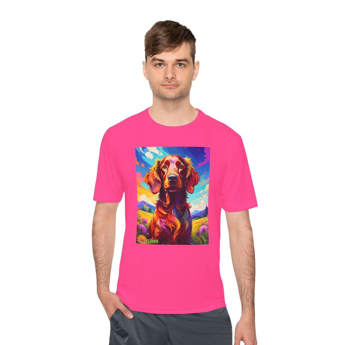 Pup Art Canvas Unisex Moisture Wicking Tee (Irish Setter)