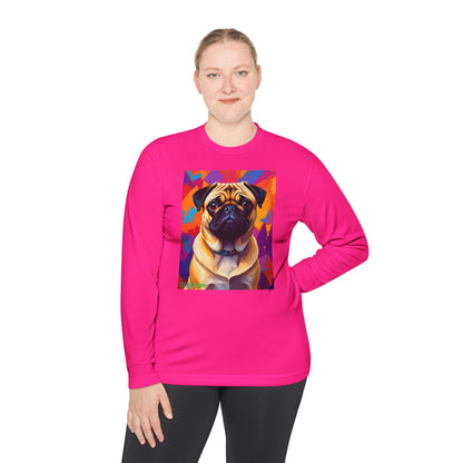 Pup Art Canvas Sport Long Sleeve Tee (Pug)