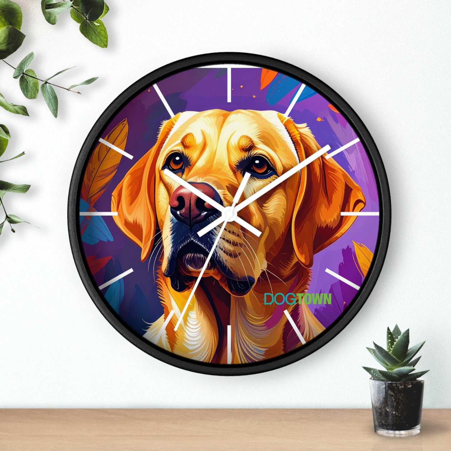 Dog Portrait Wall Clock, Colorful Pet Decor, Unique Gift for Dog Lovers, Home Office Wall Art, Labrador Retriever Clock