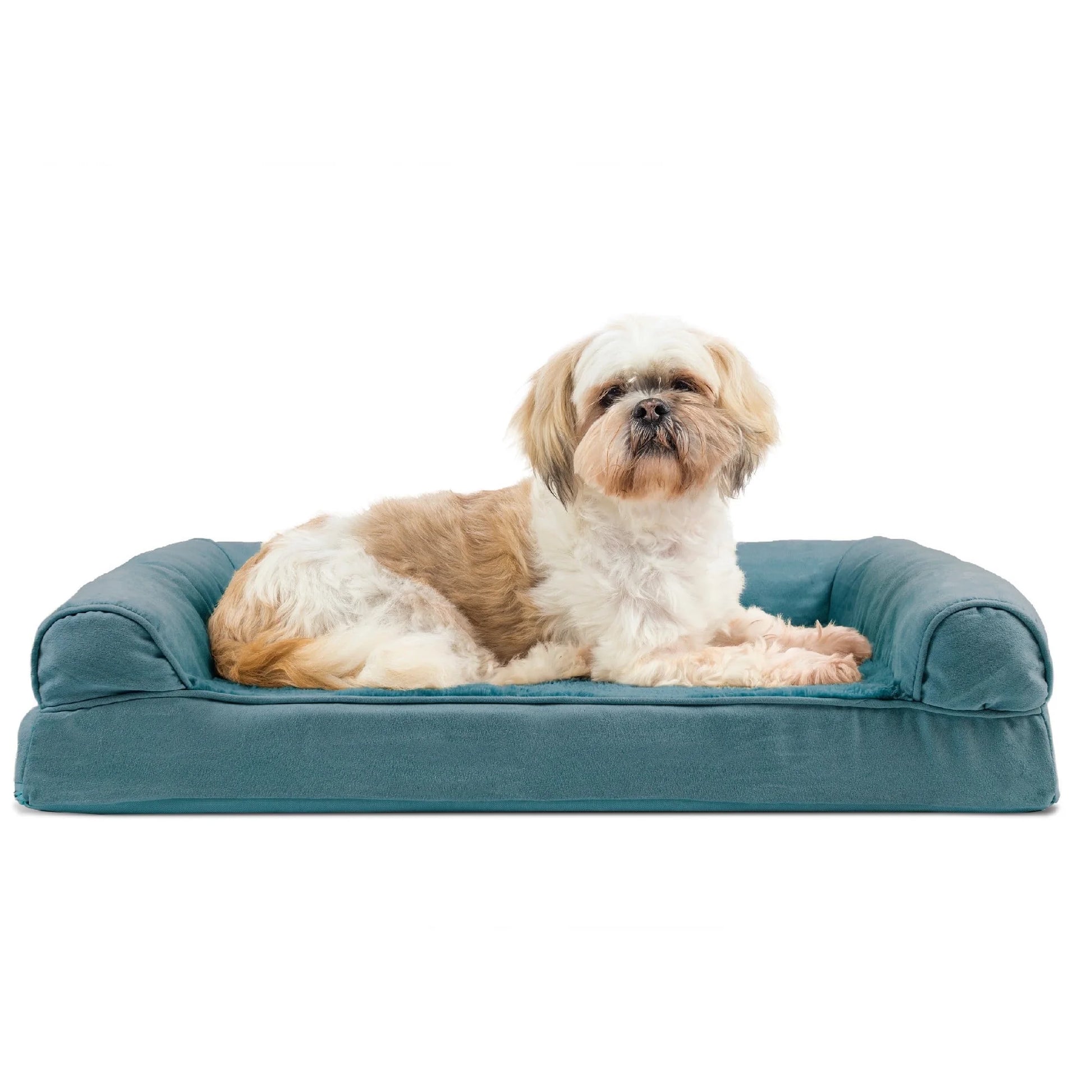 Plush & Suede Orthopedic Sofa Pet Bed for Dogs & Cats - Deep Pool, Medium