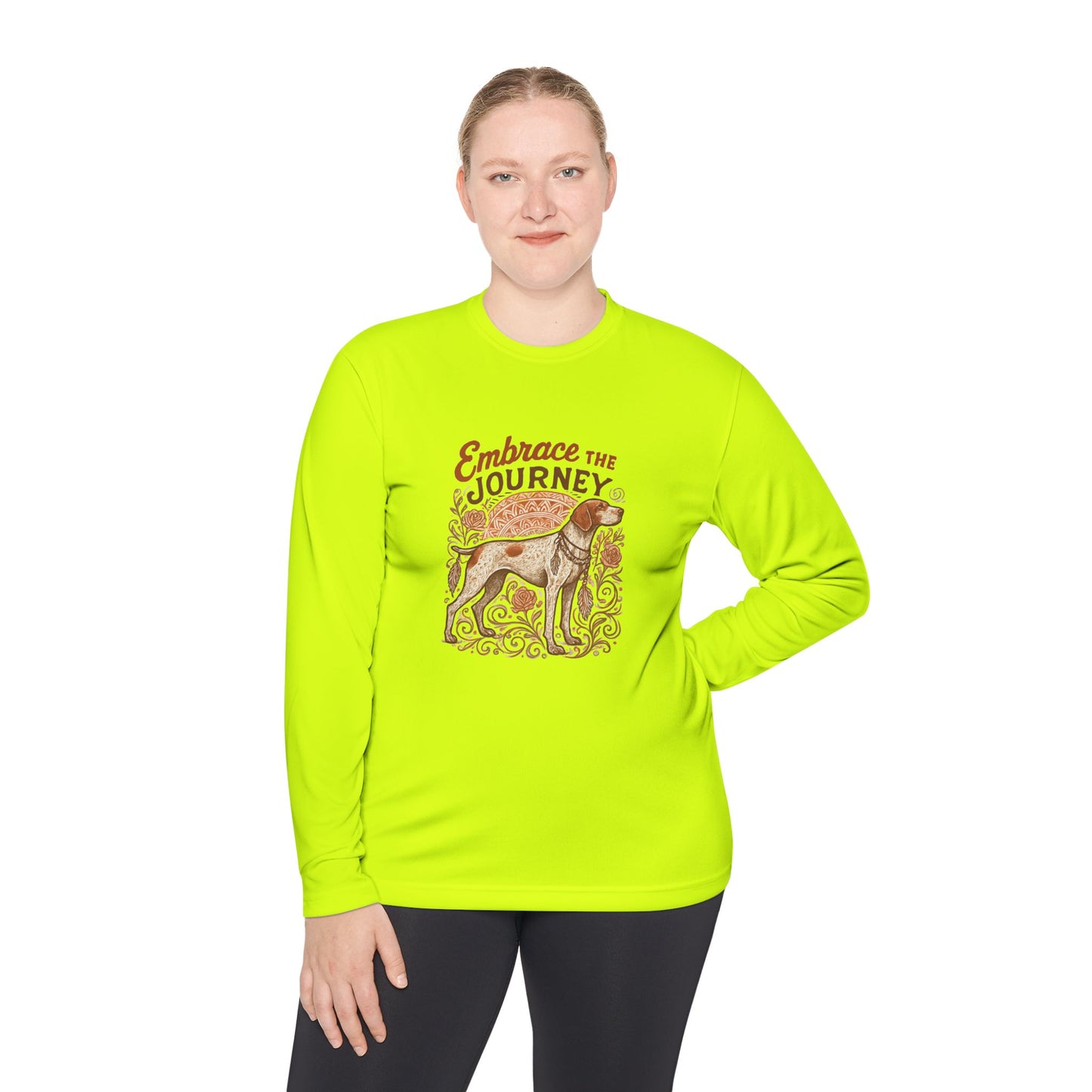Dogtown Boho Revival "Embrace the Journey" Polyester Sport Long Sleeve Tee (German Shorthaired Pointer)