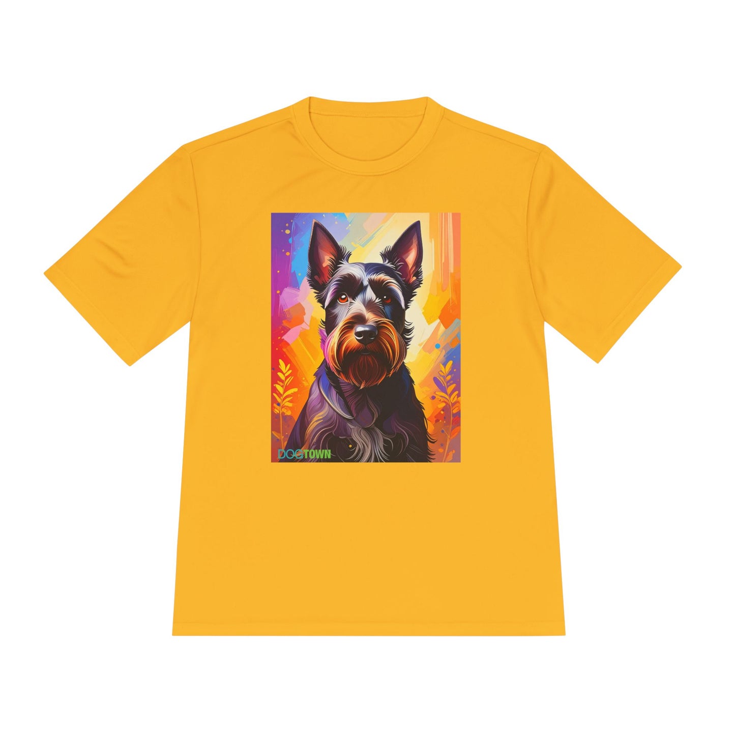 Pup Art Canvas Unisex Moisture Wicking Tee (Scottish Terrier)