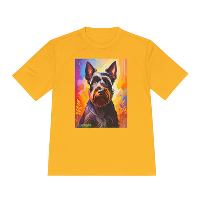 Pup Art Canvas Unisex Moisture Wicking Tee (Scottish Terrier)