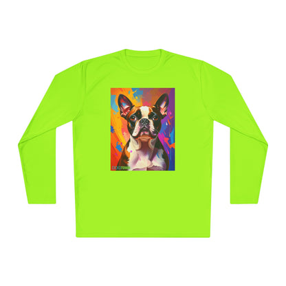Pup Art Canvas Sport Long Sleeve Tee (Boston Terrier)