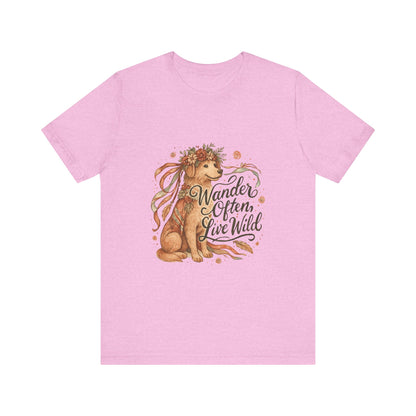 Dogtown Boho Revival Unisex Jersey Short Sleeve Tee (Golden Retriever)