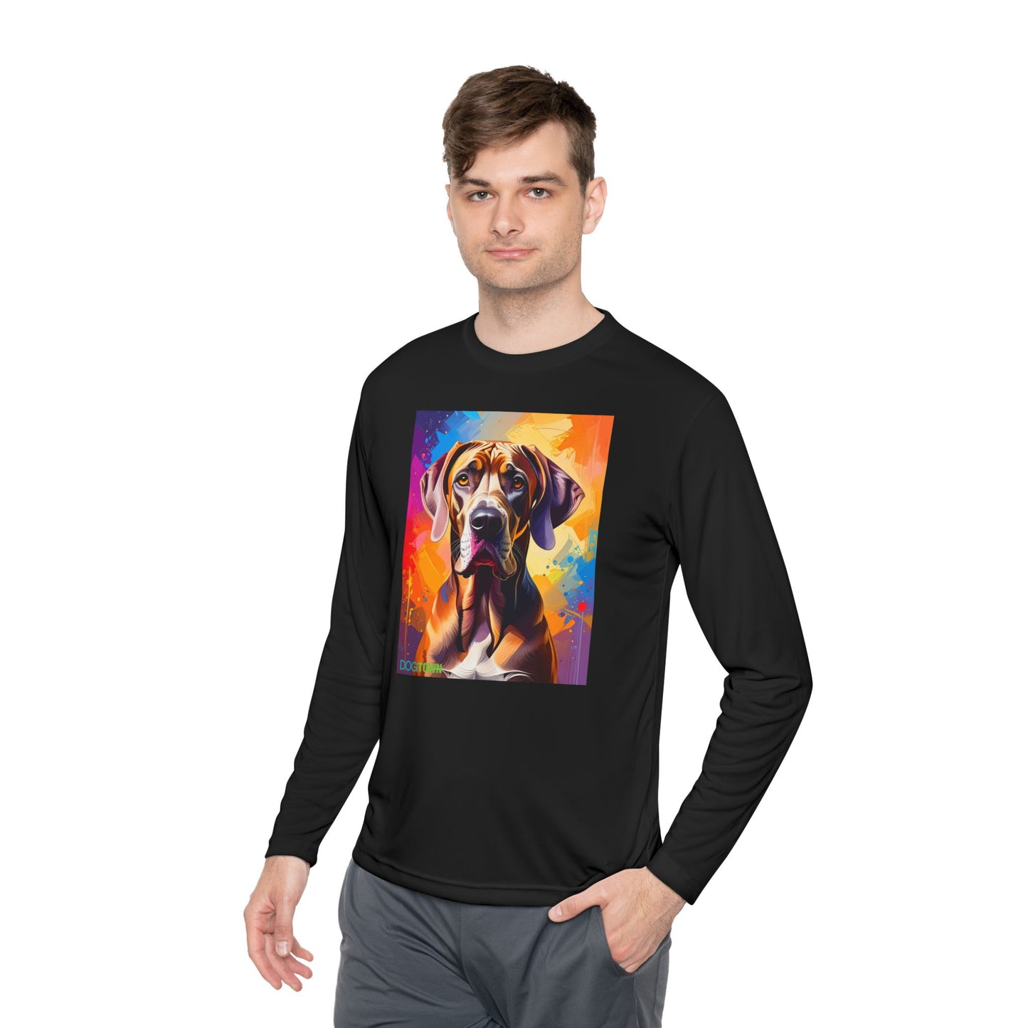 Pup Art Canvas Sport Long Sleeve Tee (Great Dane)