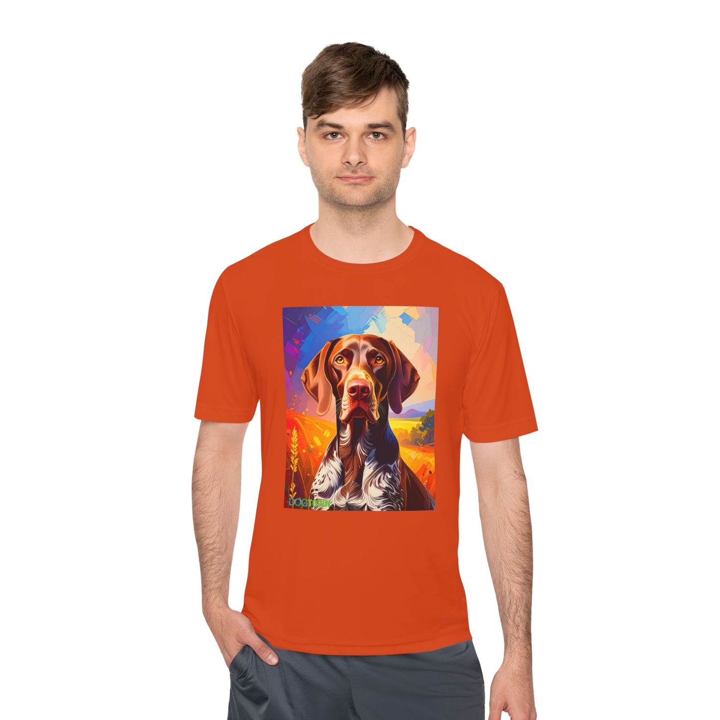 Pup Art Canvas Unisex Moisture Wicking Tee (German Shorthaired Pointer)
