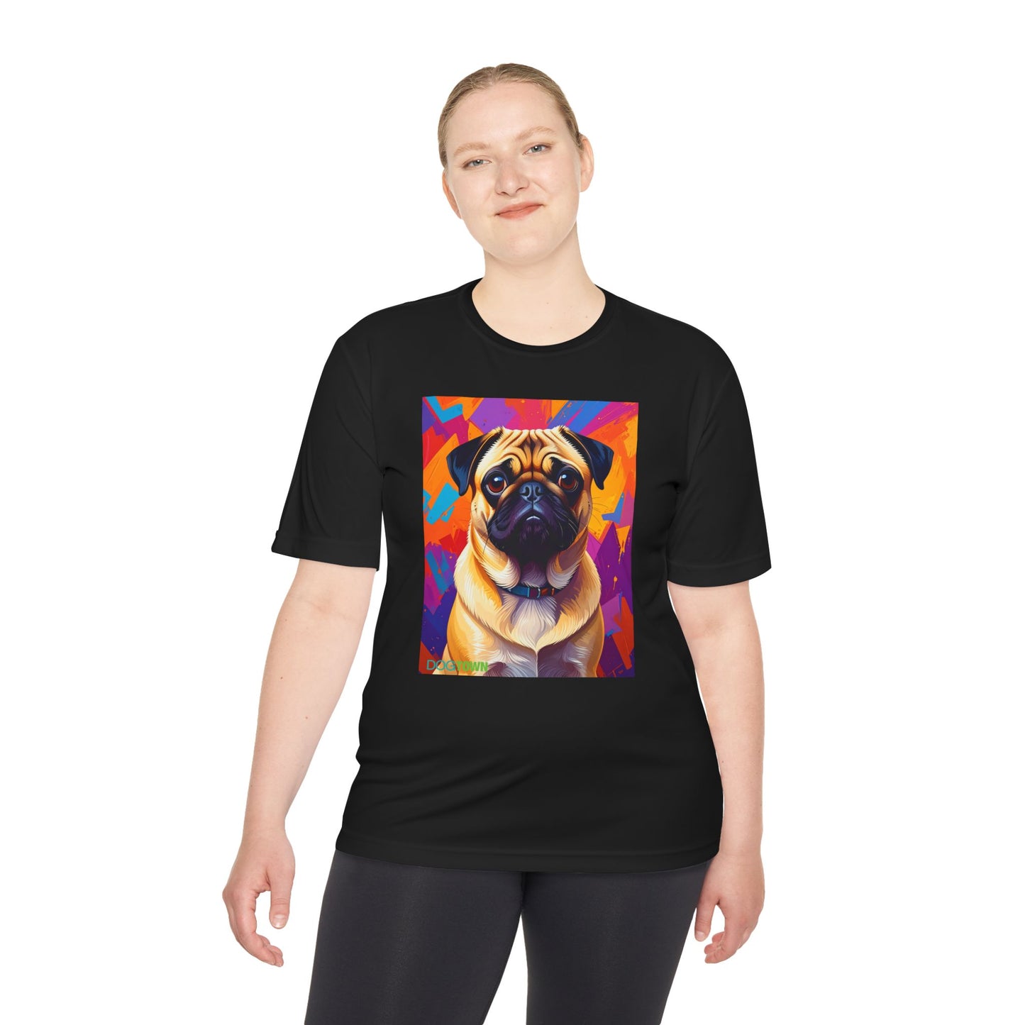 Pup Art Canvas Unisex Moisture Wicking Tee (Pug)