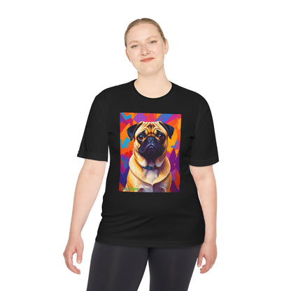 Pup Art Canvas Unisex Moisture Wicking Tee (Pug)
