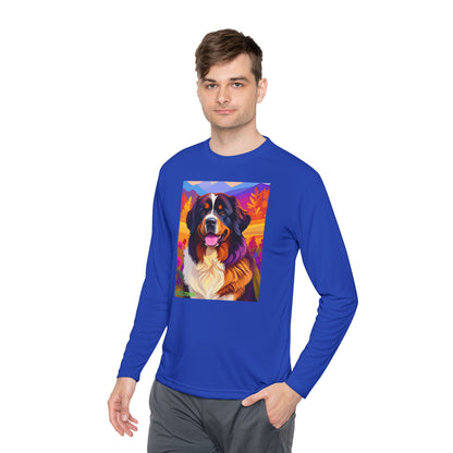 Pup Art Canvas Sport Long Sleeve Tee (Bernese Mountain Dog)
