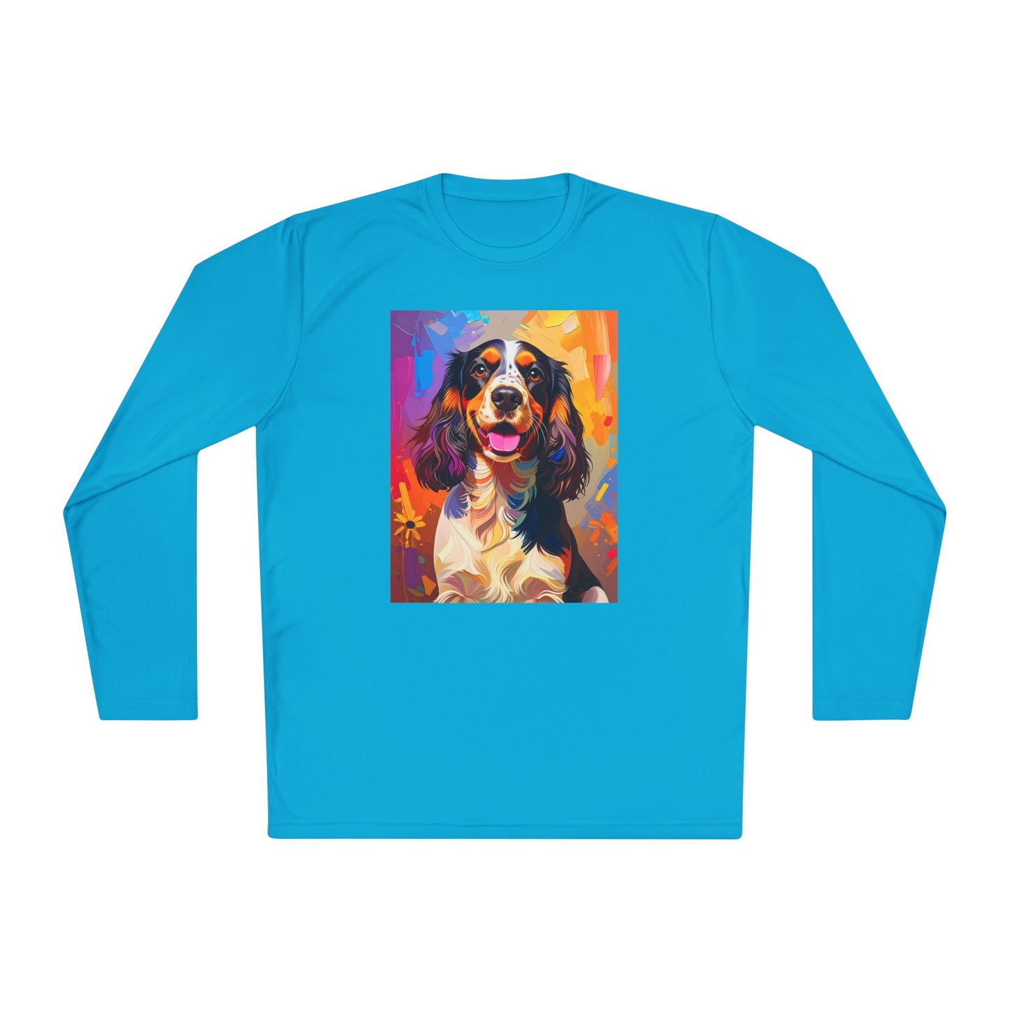 Pup Art Canvas Sport Long Sleeve Tee (English Springer Spaniel - 1)