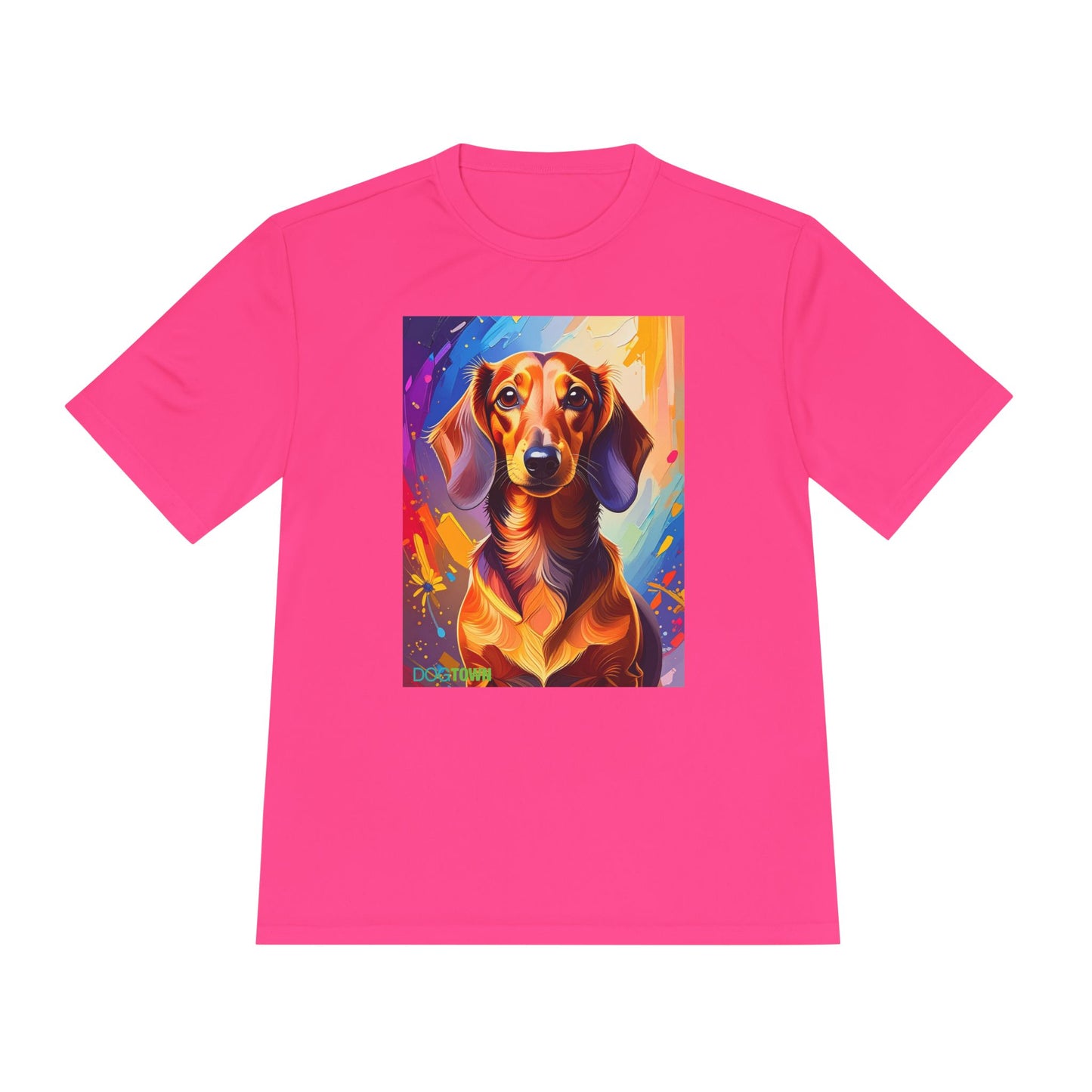 Pup Art Canvas Unisex Moisture Wicking Tee (Dachshund)