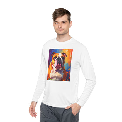 Pup Art Canvas Sport Long Sleeve Tee (English Bulldog)