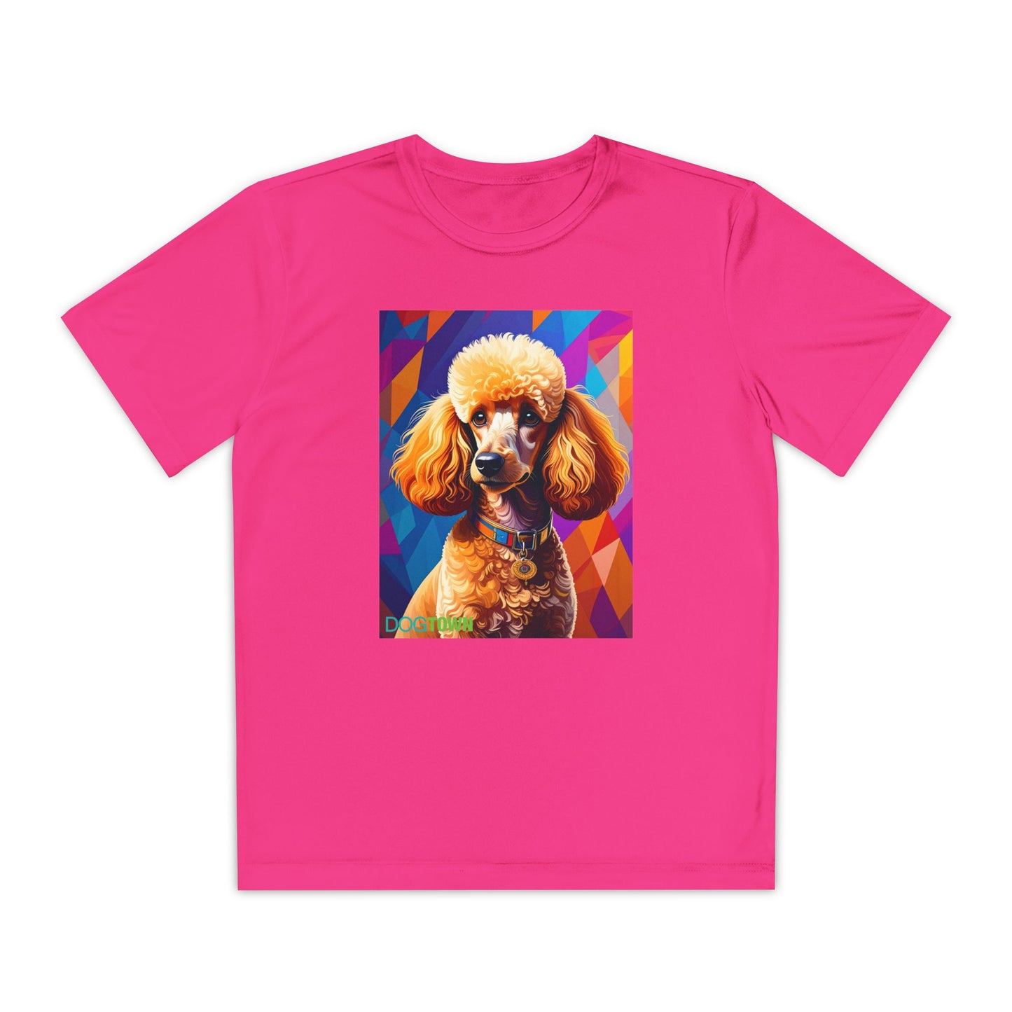 Pup Art Canvas - Kid's Sport Short Sleeve Tee (Toy Poodle)