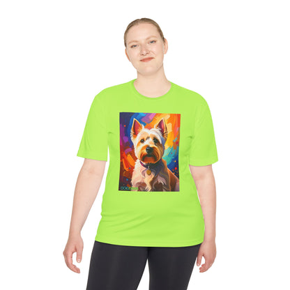 Pup Art Canvas Unisex Moisture Wicking Tee (West Highland White Terrier (Westie))