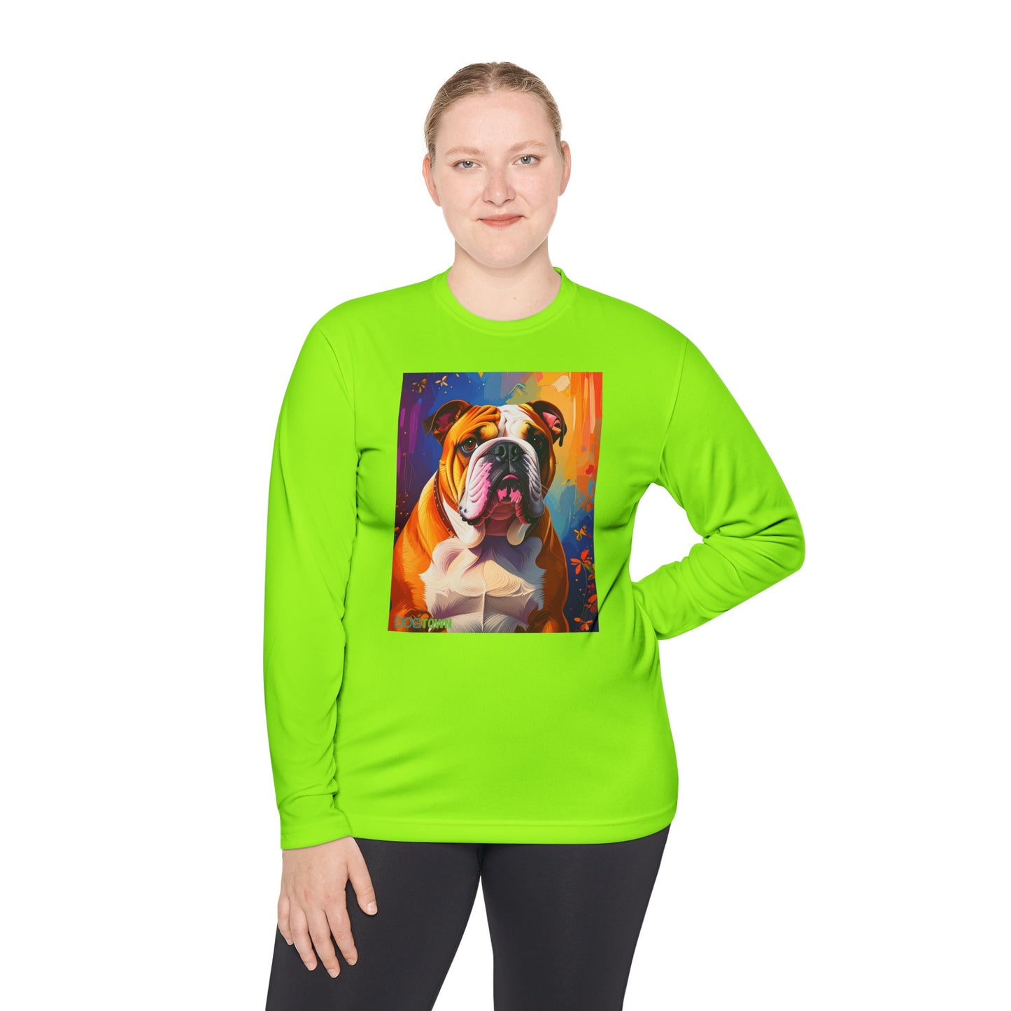 Pup Art Canvas Sport Long Sleeve Tee (English Bulldog)
