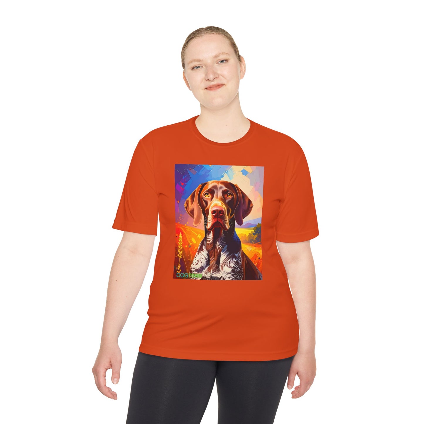 Pup Art Canvas Unisex Moisture Wicking Tee (German Shorthaired Pointer)