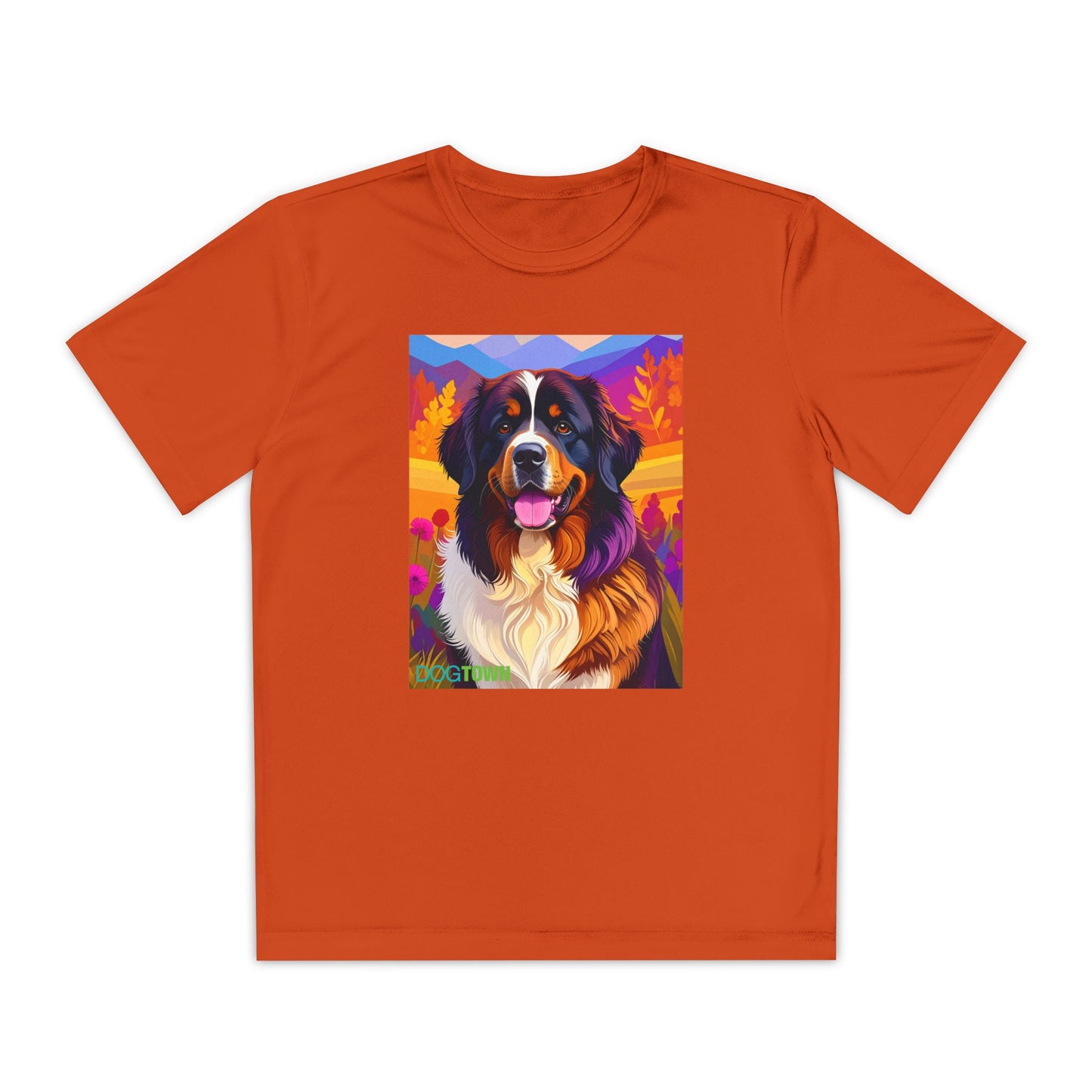 Pup Art Canvas - Kid's Sport Short Sleeve Tee (Bernese Mountain Dog)