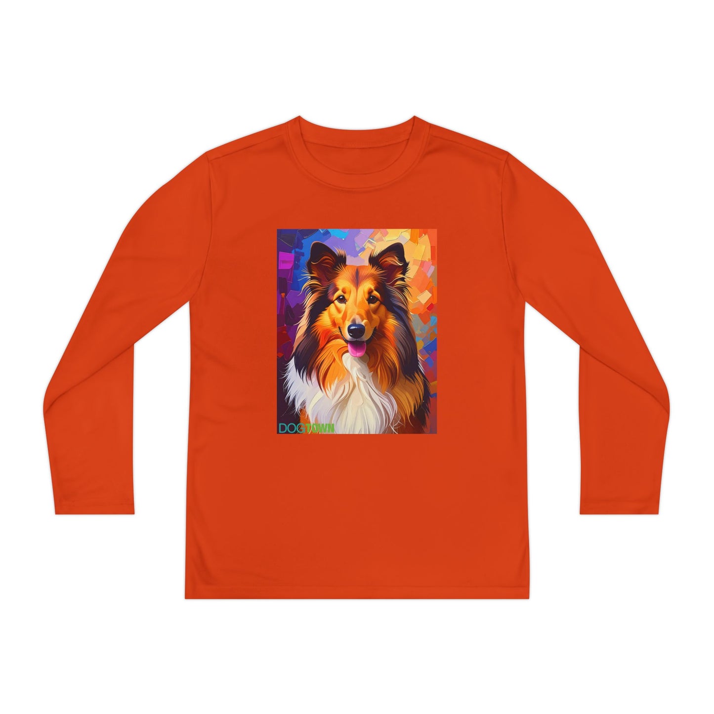 Pup Art Canvas - Kid's Sport Long Sleeve Tee (Sheltie - Shetland Sheepdog)