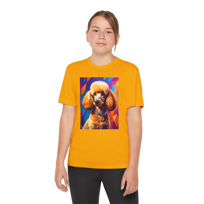 Pup Art Canvas - Kid's Sport Short Sleeve Tee (Toy Poodle)