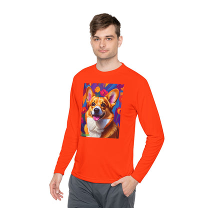 Pup Art Canvas Sport Long Sleeve Tee (Corgi)