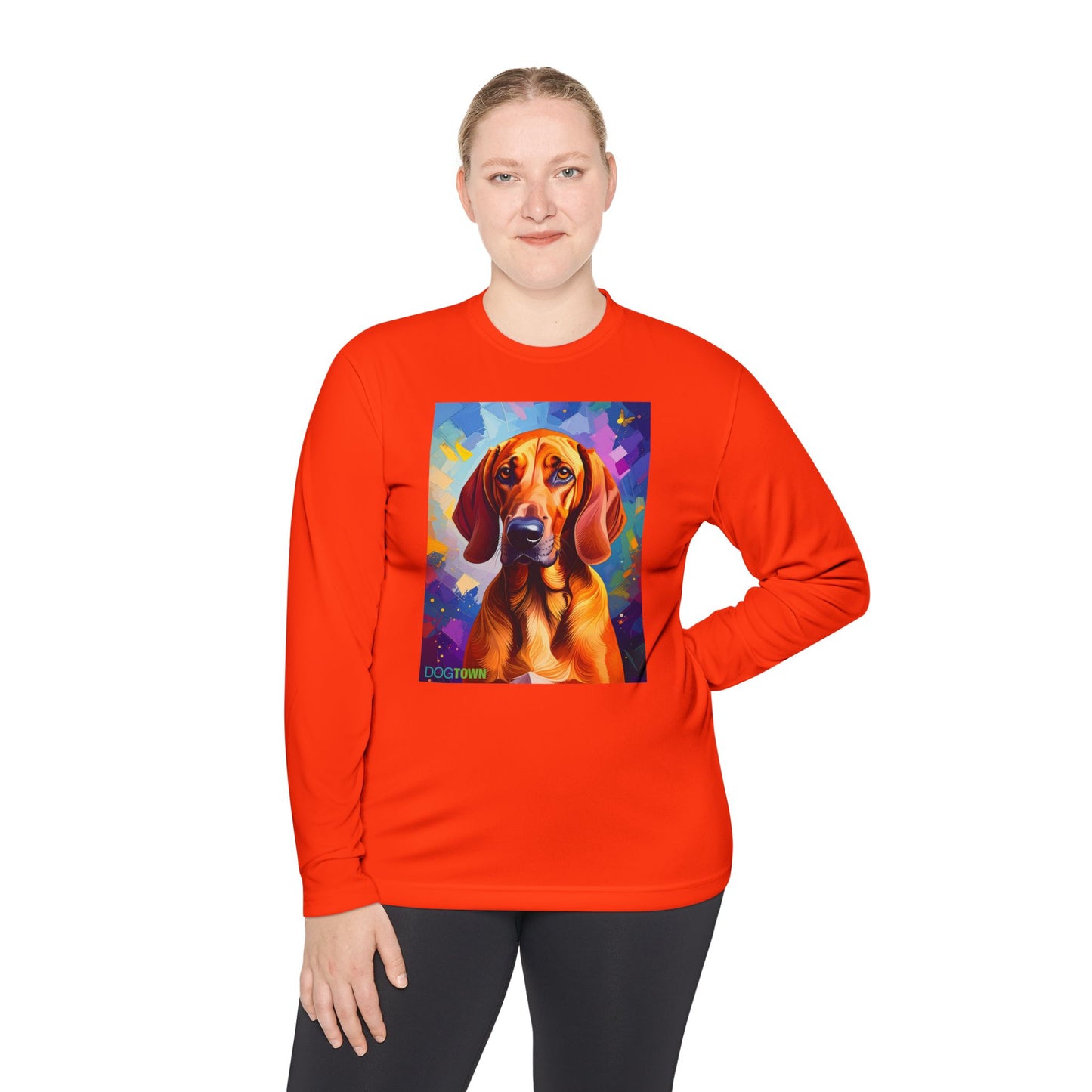 Pup Art Canvas Sport Long Sleeve Tee (Redbone Coonhound)