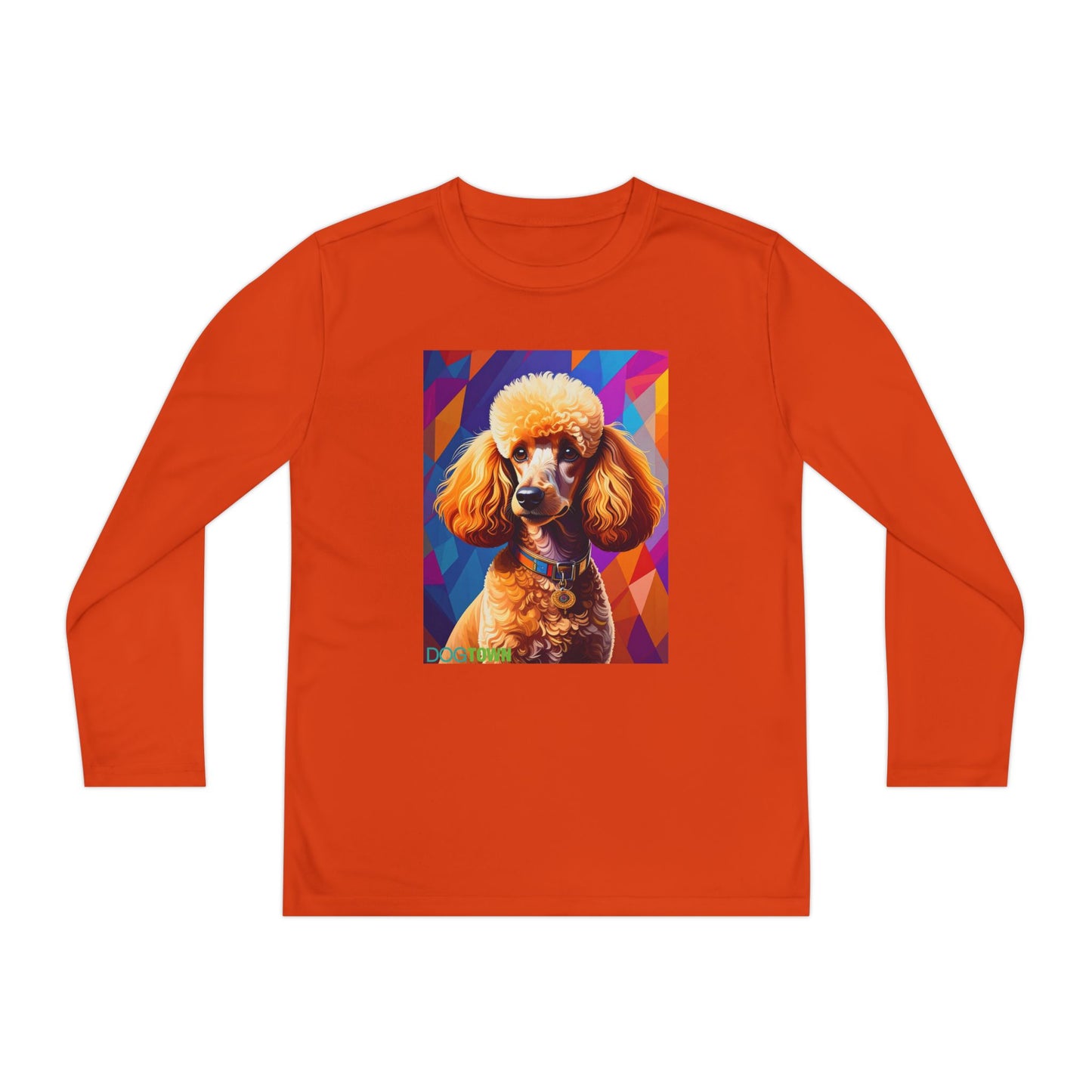 Pup Art Canvas - Kid's Sport Long Sleeve Tee (Toy Poodle)