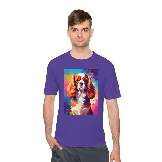 Pup Art Canvas Unisex Moisture Wicking Tee (Cavalier King Charles Spaniel)