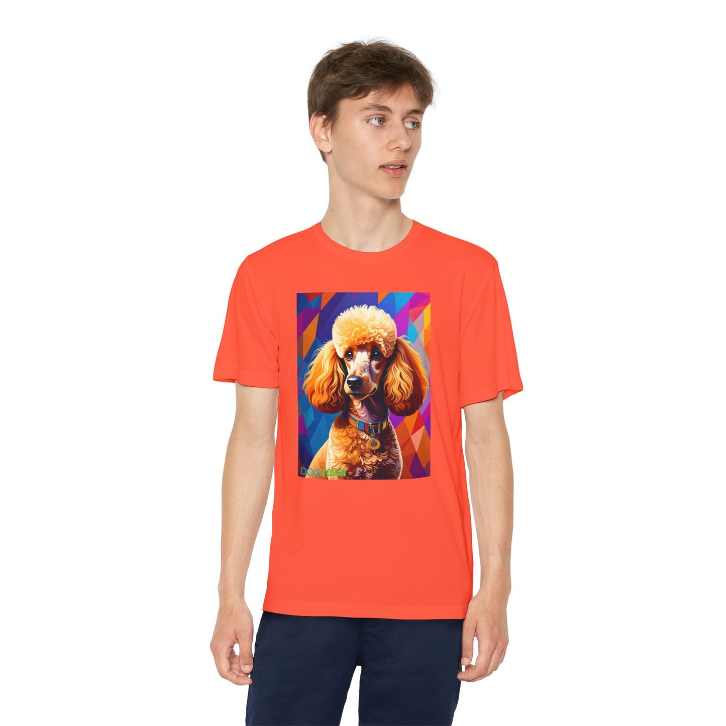 Pup Art Canvas - Kid's Sport Short Sleeve Tee (Toy Poodle)