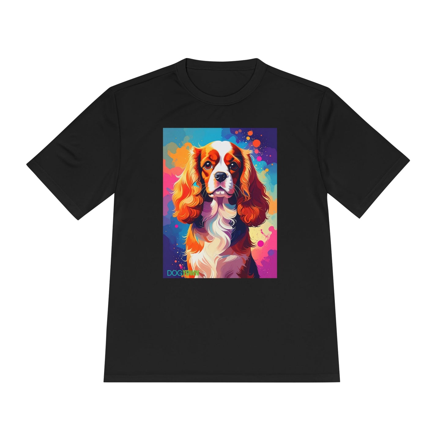 Pup Art Canvas Unisex Moisture Wicking Tee (Cavalier King Charles Spaniel)