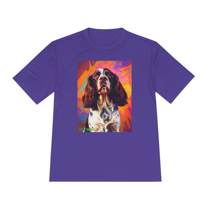 Pup Art Canvas Unisex Moisture Wicking Tee (English Springer Spaniel - 2)