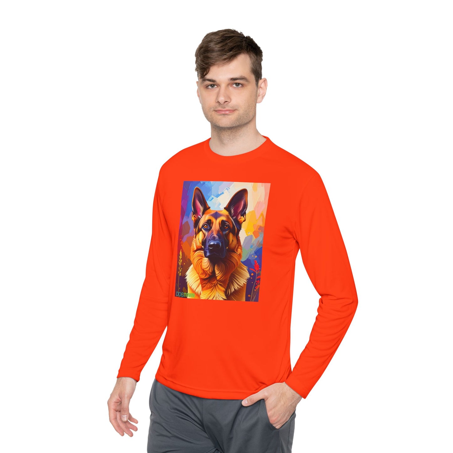 Pup Art Canvas Sport Long Sleeve Tee (German Shepherd)