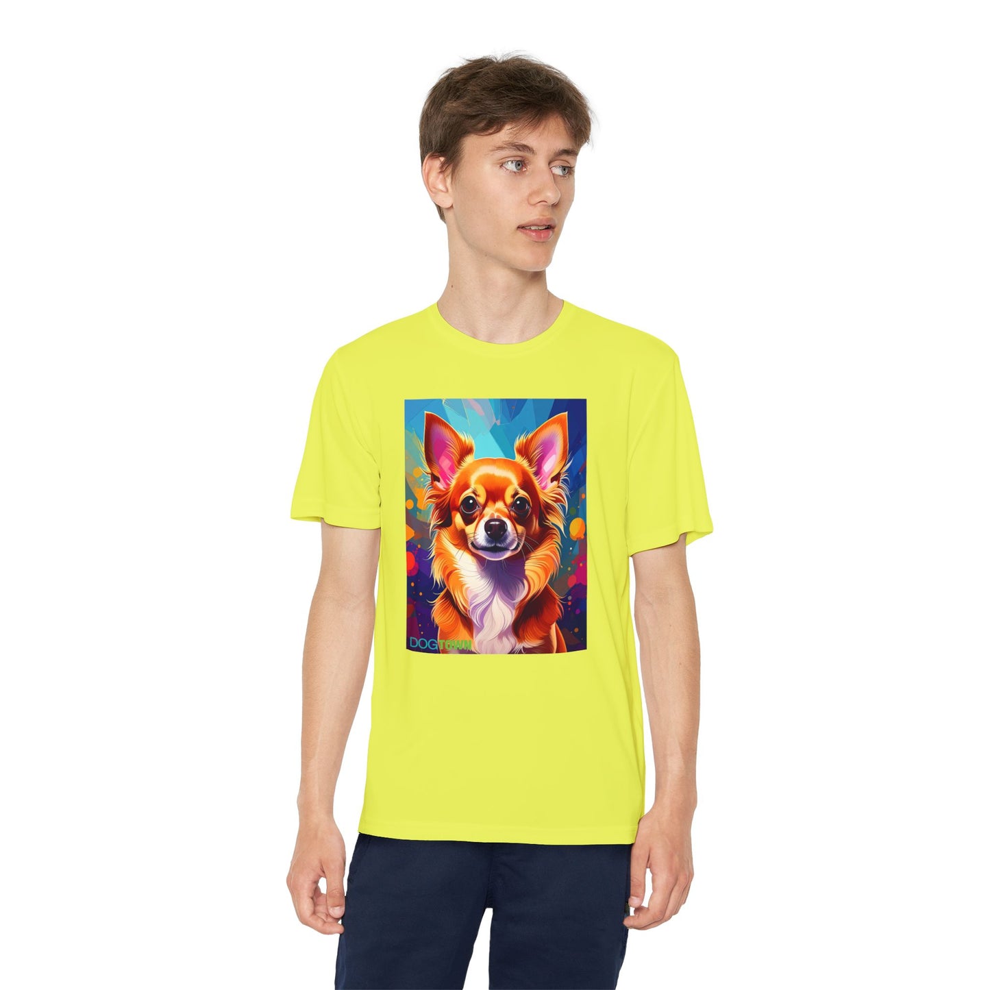 Pup Art Canvas - Kid's Sport Short Sleeve Tee (Chihuauha)