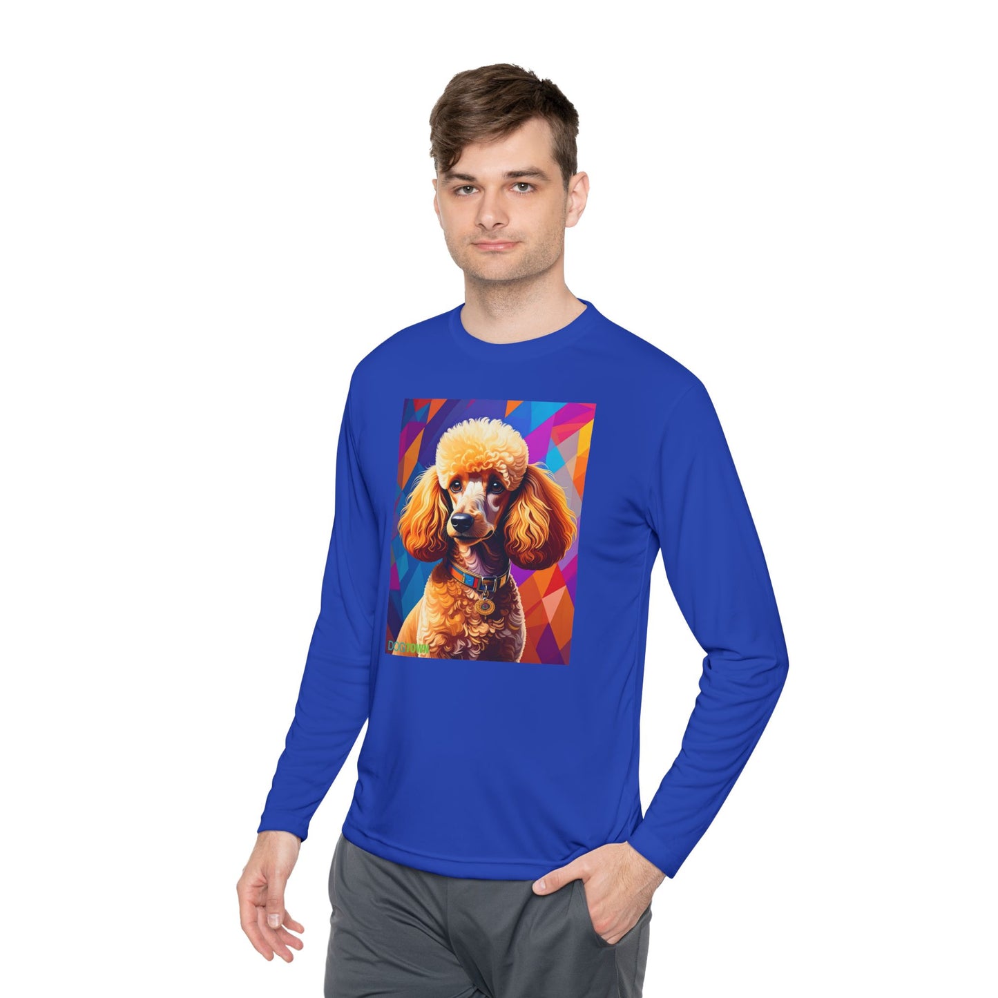 Pup Art Canvas Sport Long Sleeve Tee (Mini Poodle)