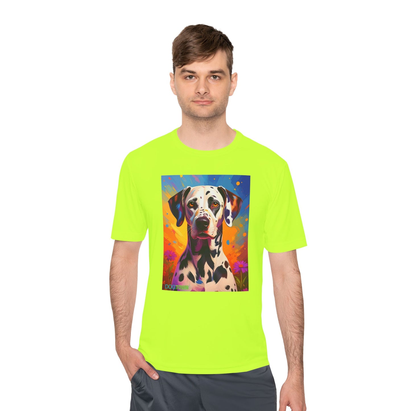Pup Art Canvas Unisex Moisture Wicking Tee (Dalmation)
