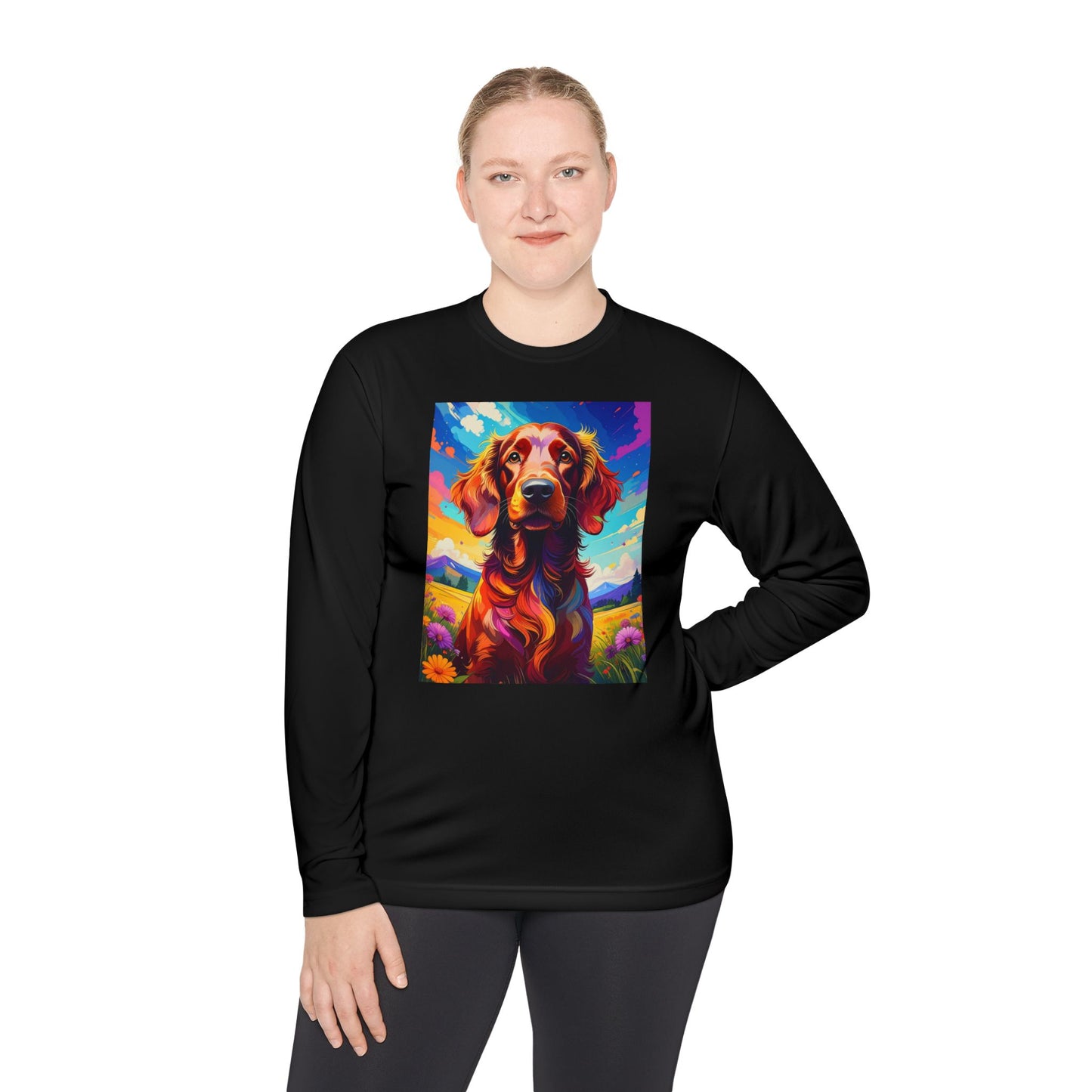 Pup Art Canvas Sport Long Sleeve Tee (Irish Setter)