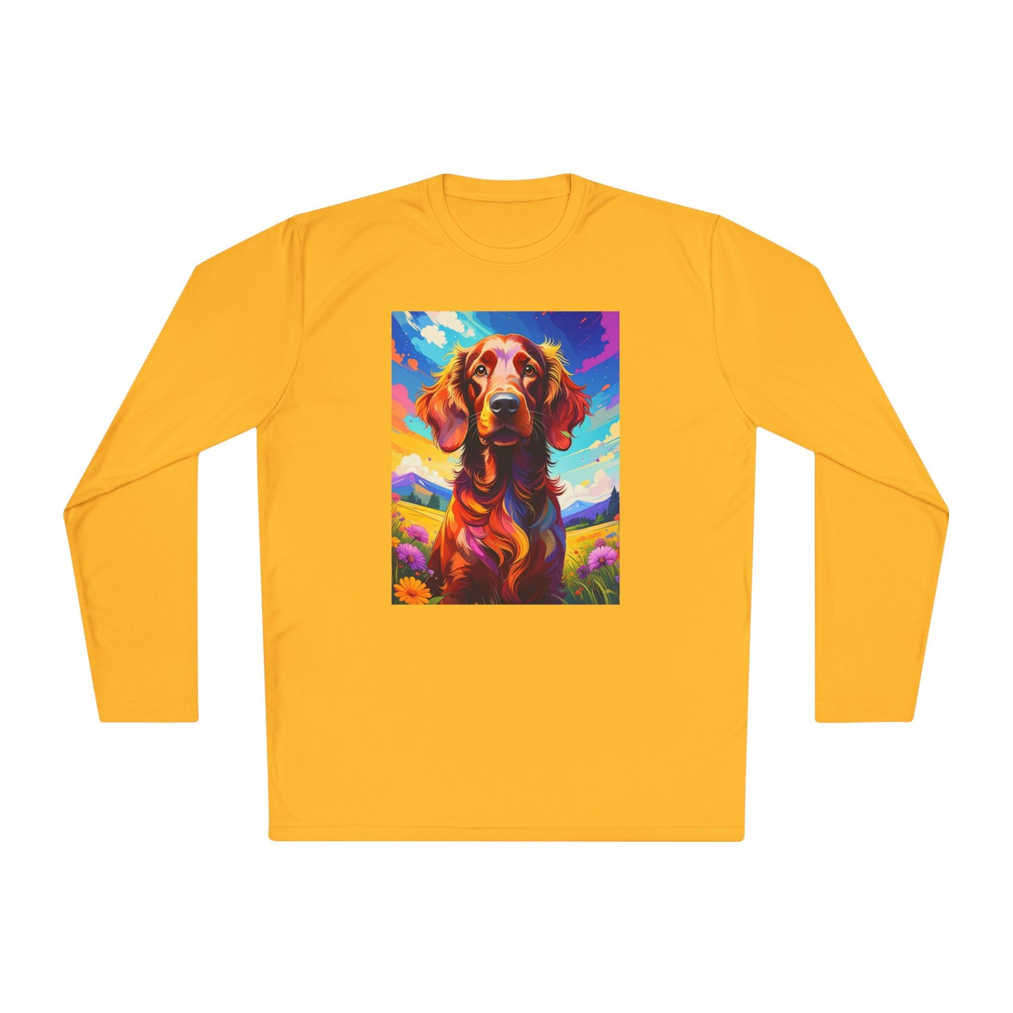 Pup Art Canvas Sport Long Sleeve Tee (Irish Setter)
